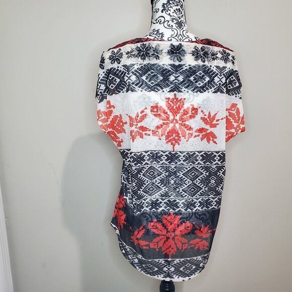 𝅺Sun and moon medium womens floral sheer blouse new without tags - Picture 4 of 8